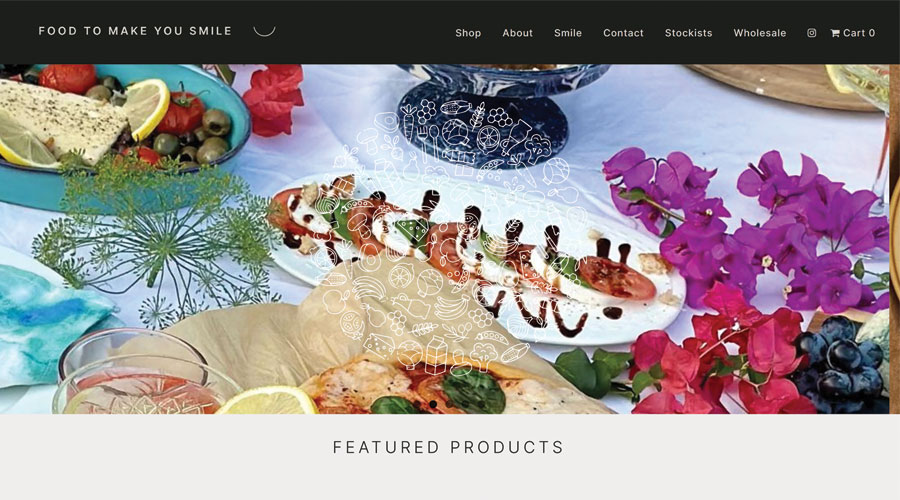 food to make you smile website screenshot
